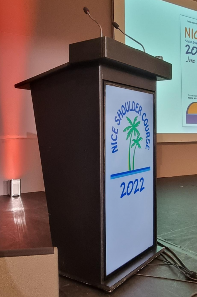 Pupitre en bois - double écran, Lyon (69).