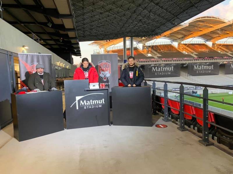 Montage et exploitation d’un studio éphémère pour le match du Lou Rugby  - Captation vidéo /Enregistrement vidéo/ Diffusion streaming sur Vimeo - Matmut Stadium Gerland -  Lyon (69) 