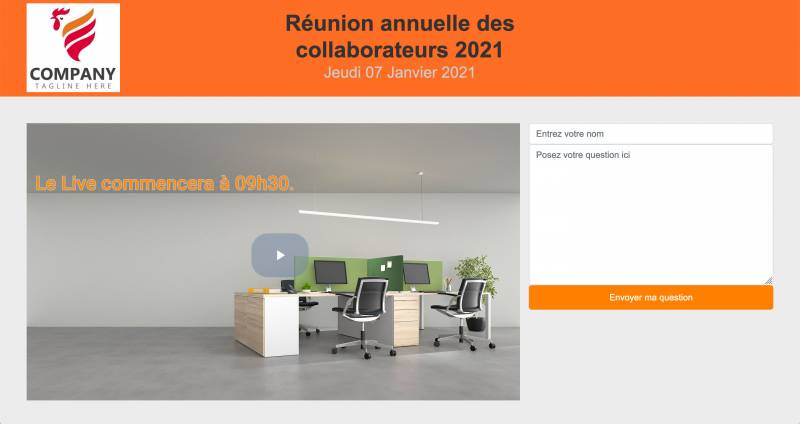 La page web personnalisée :  Notre solution pour la diffusion de vos streamings privés