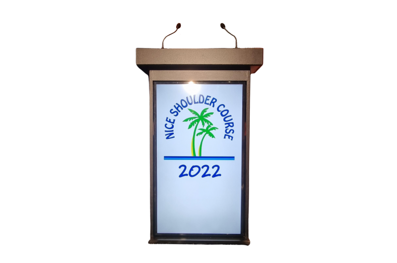 Pupitre en bois - double écran, Lyon (69).